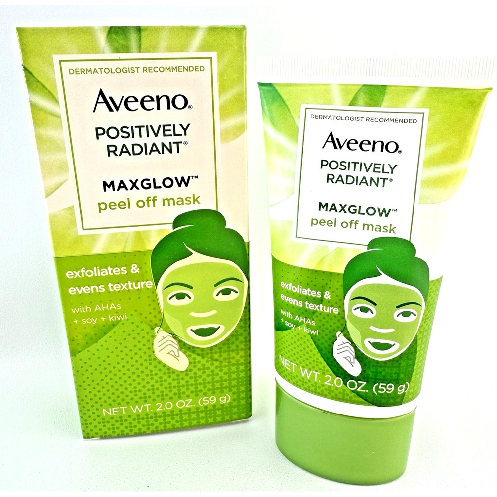 Aveeno MAXGLOW Peel Off Mask 2oz Positively Radiant Exfoliating NOS